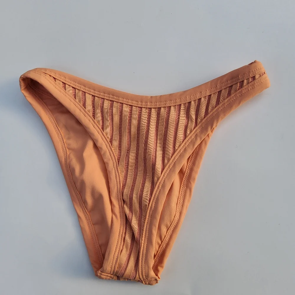 L*Space Foley Bitsy Ribbed Swimsuit Bottom Size XS Orange New